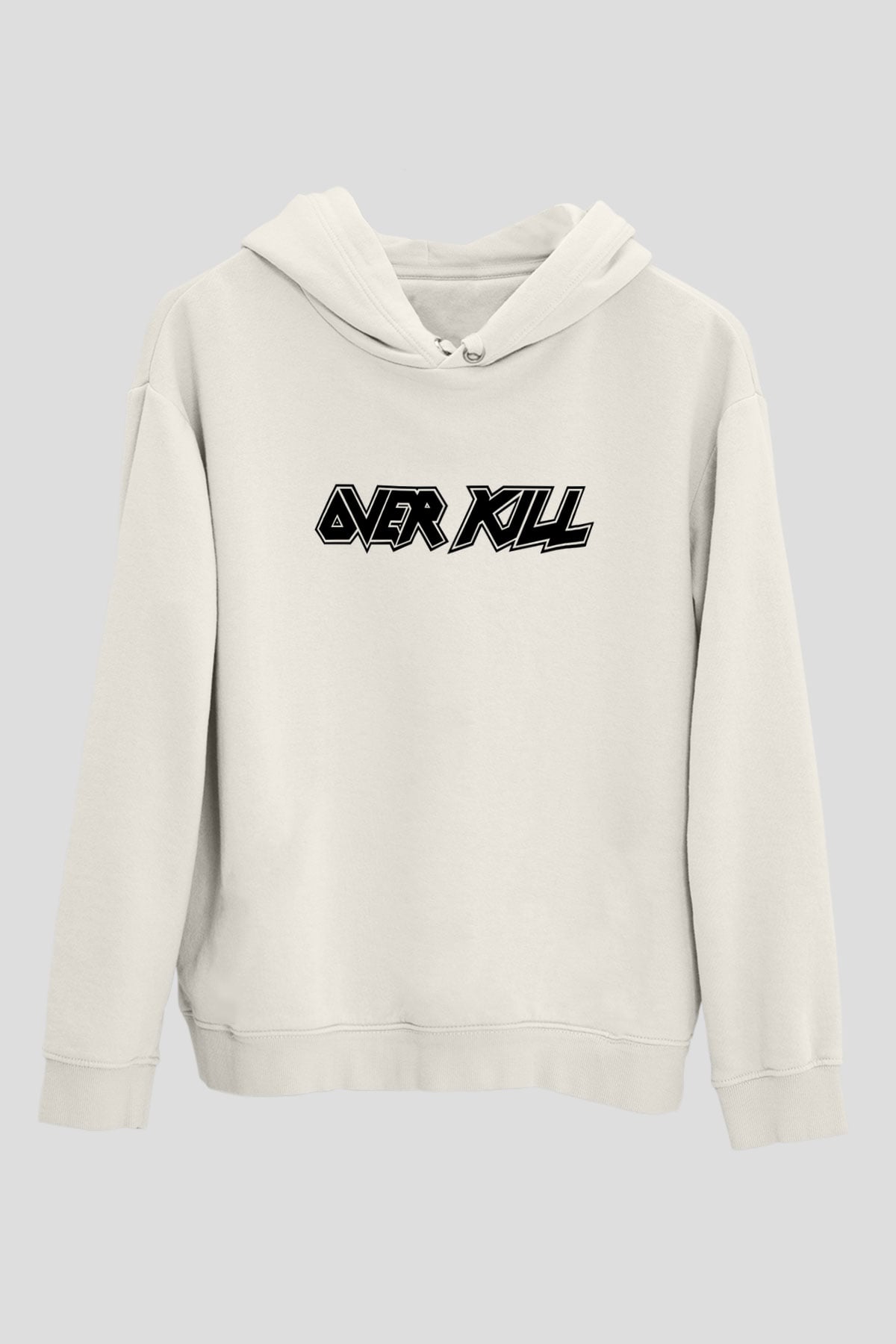 Overkill Beyaz Unisex Kapşonlu Sweatshirt