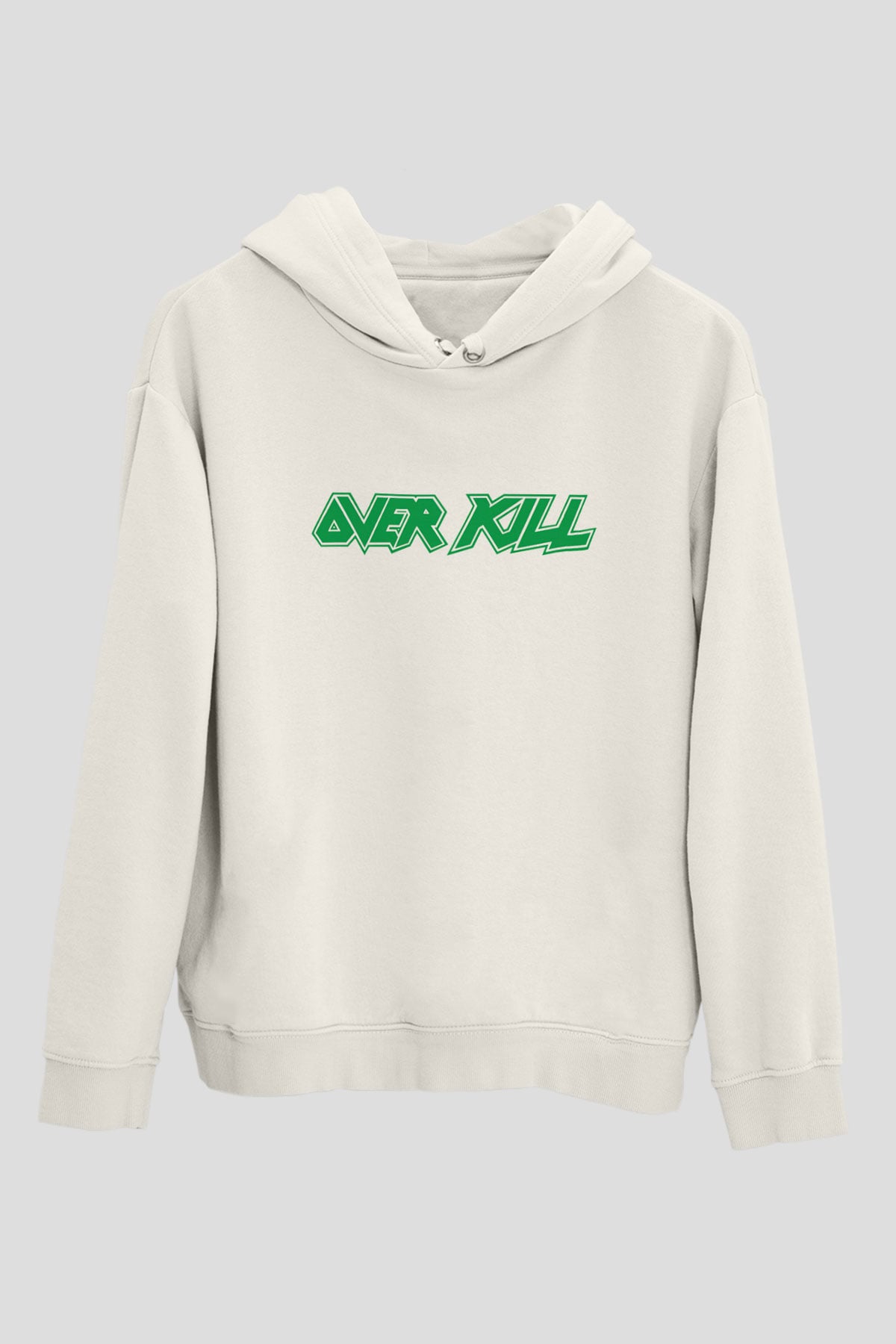 Overkill Beyaz Unisex Kapşonlu Sweatshirt