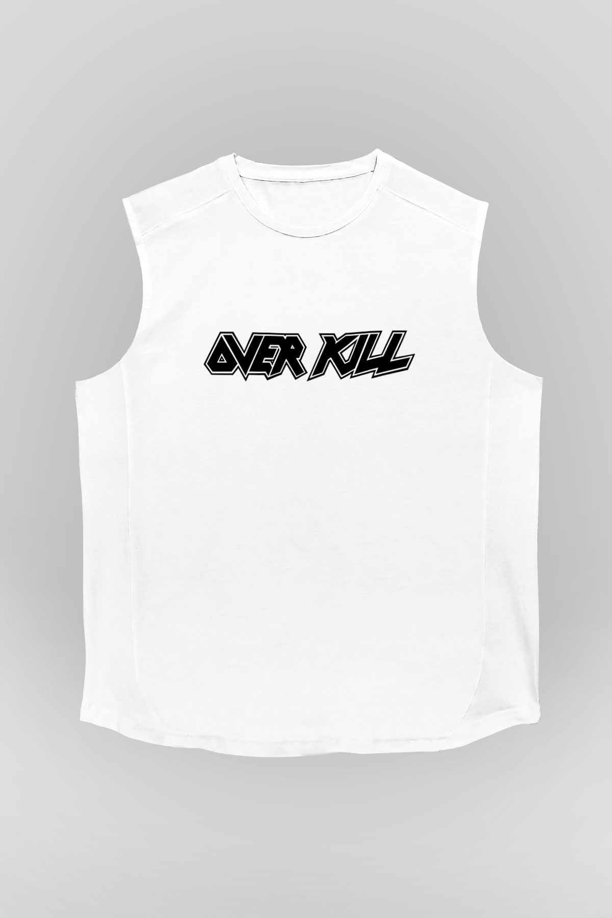 Overkill Beyaz Unisex Kolsuz Tişört