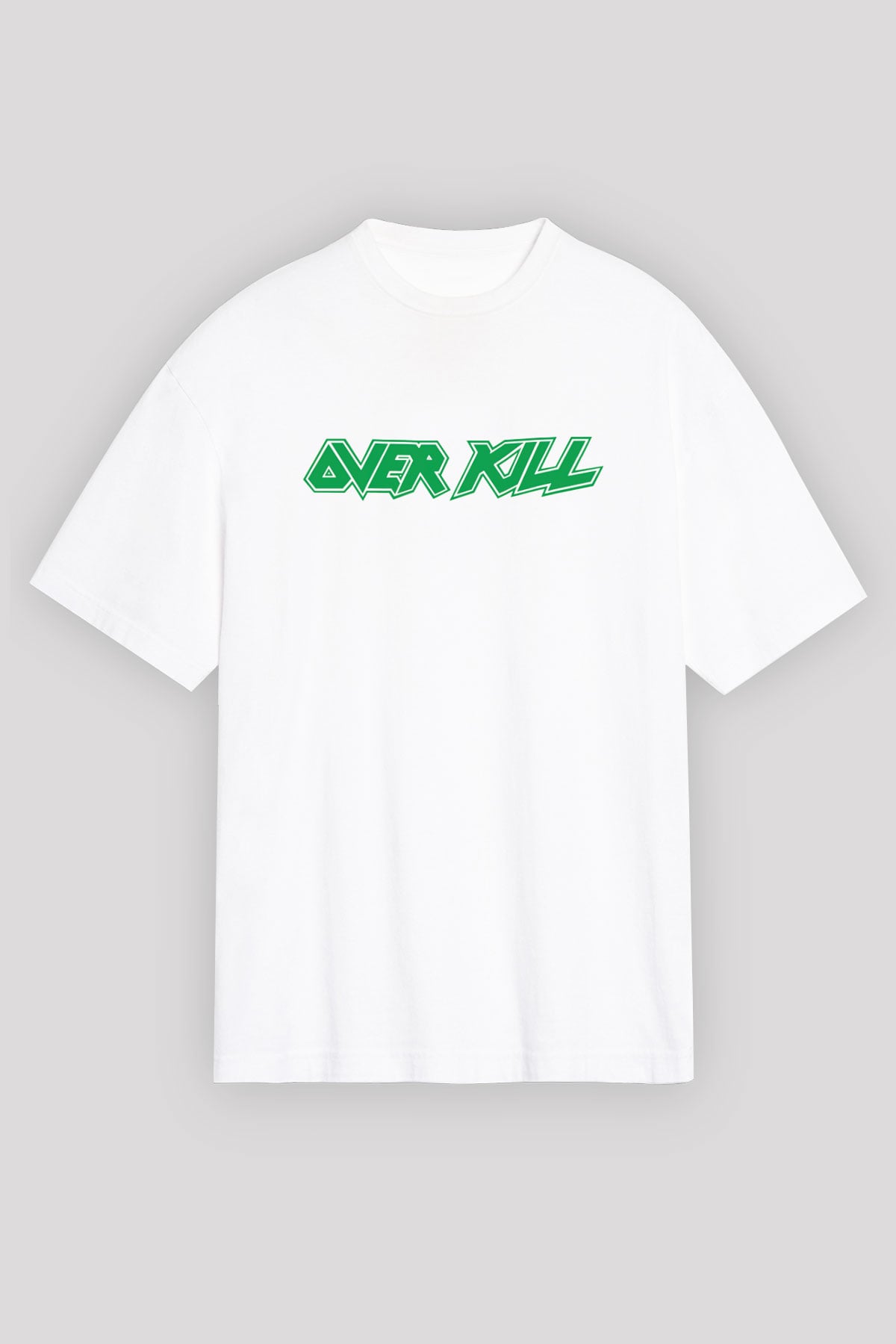 Overkill Beyaz Unisex Oversize Tişört T-Shirt