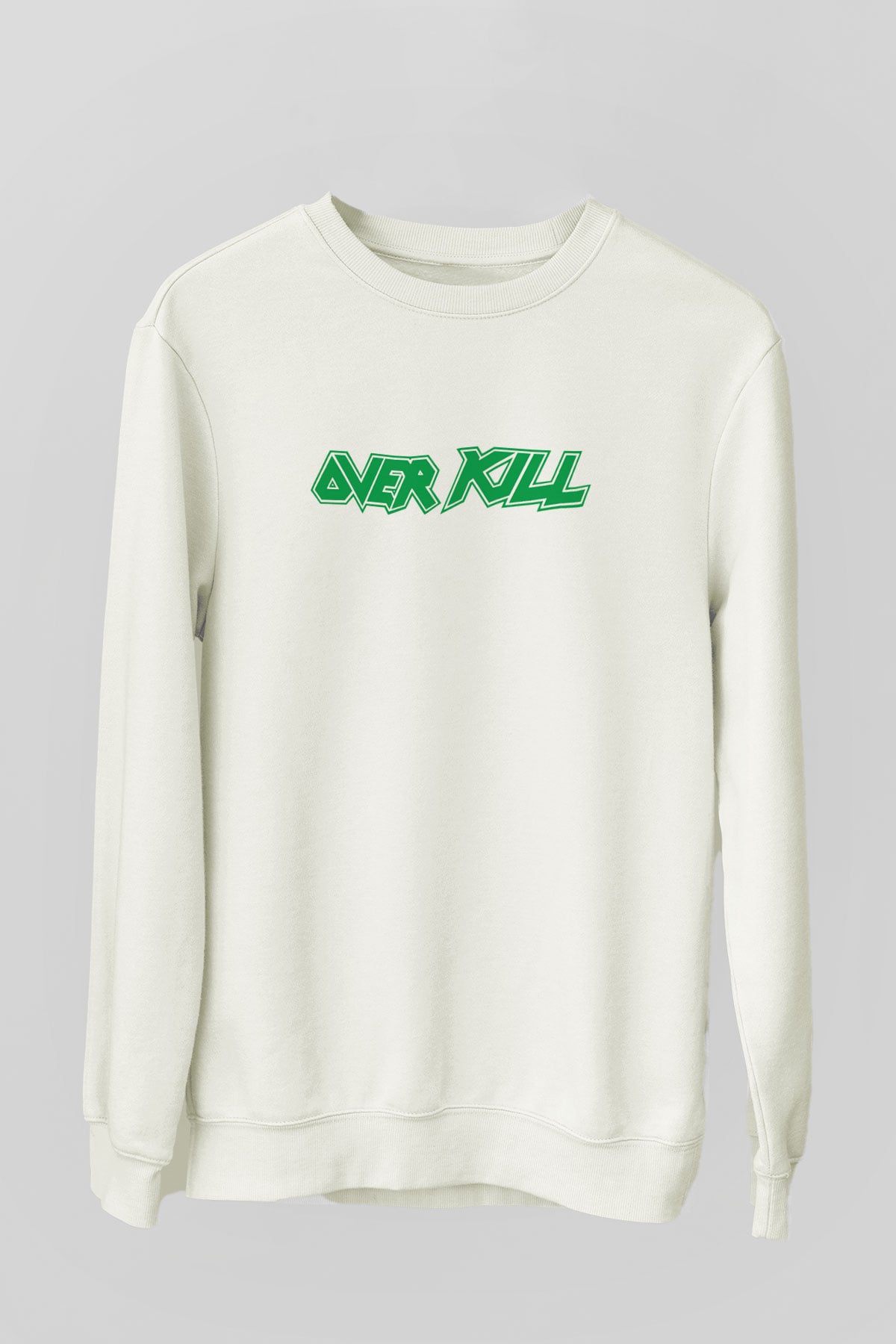 Overkill Beyaz Unisex Sweatshirt