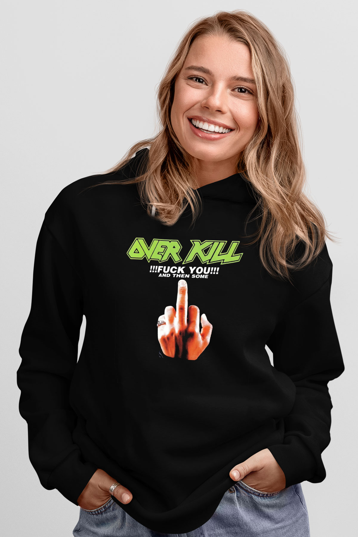 Overkill Siyah Unisex Hoodie