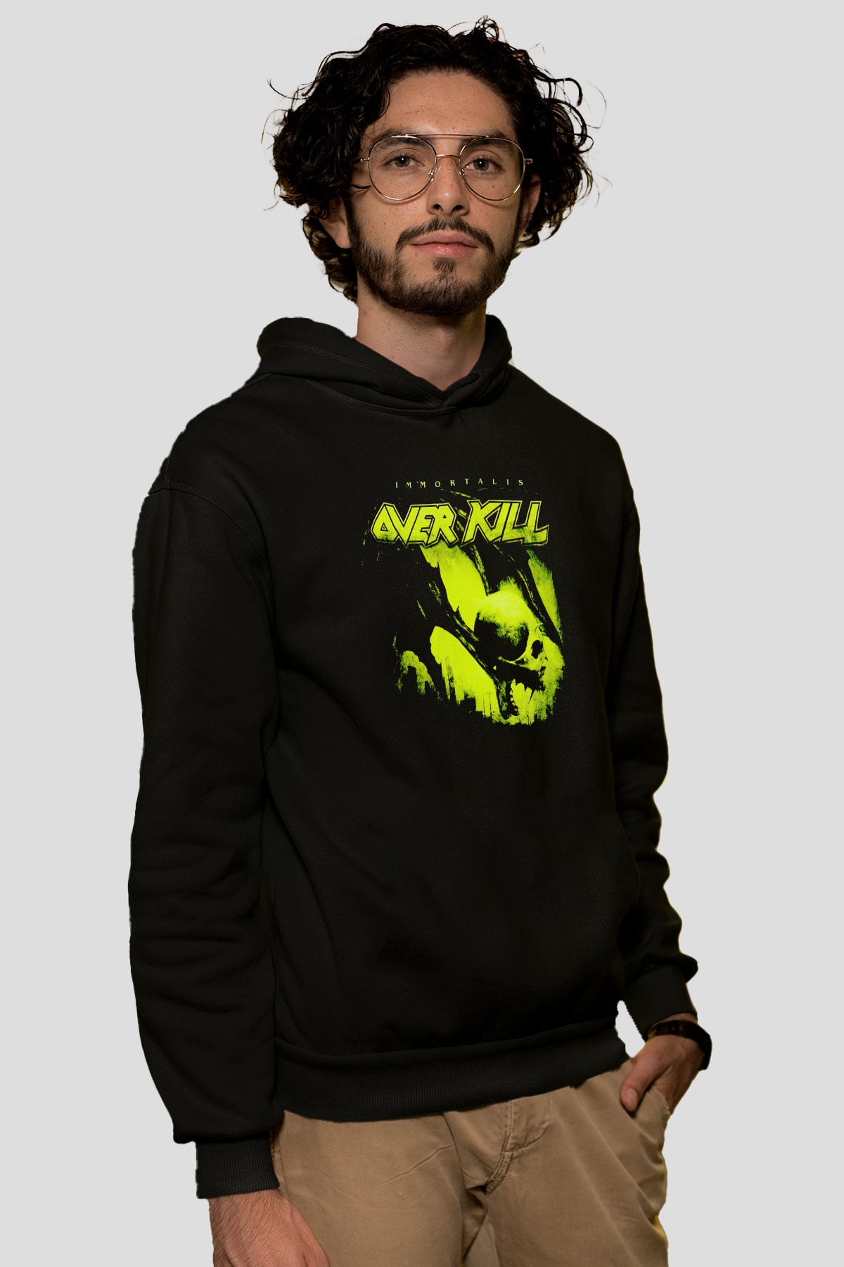 Overkill Siyah Unisex Kapüşonlu Sweatshirt