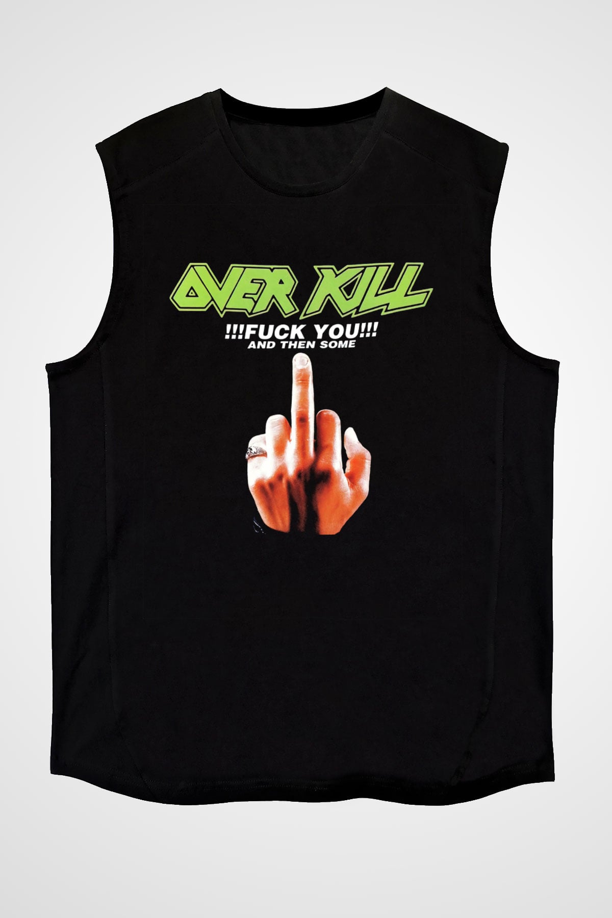 Overkill Siyah Unisex Kolsuz Tişört