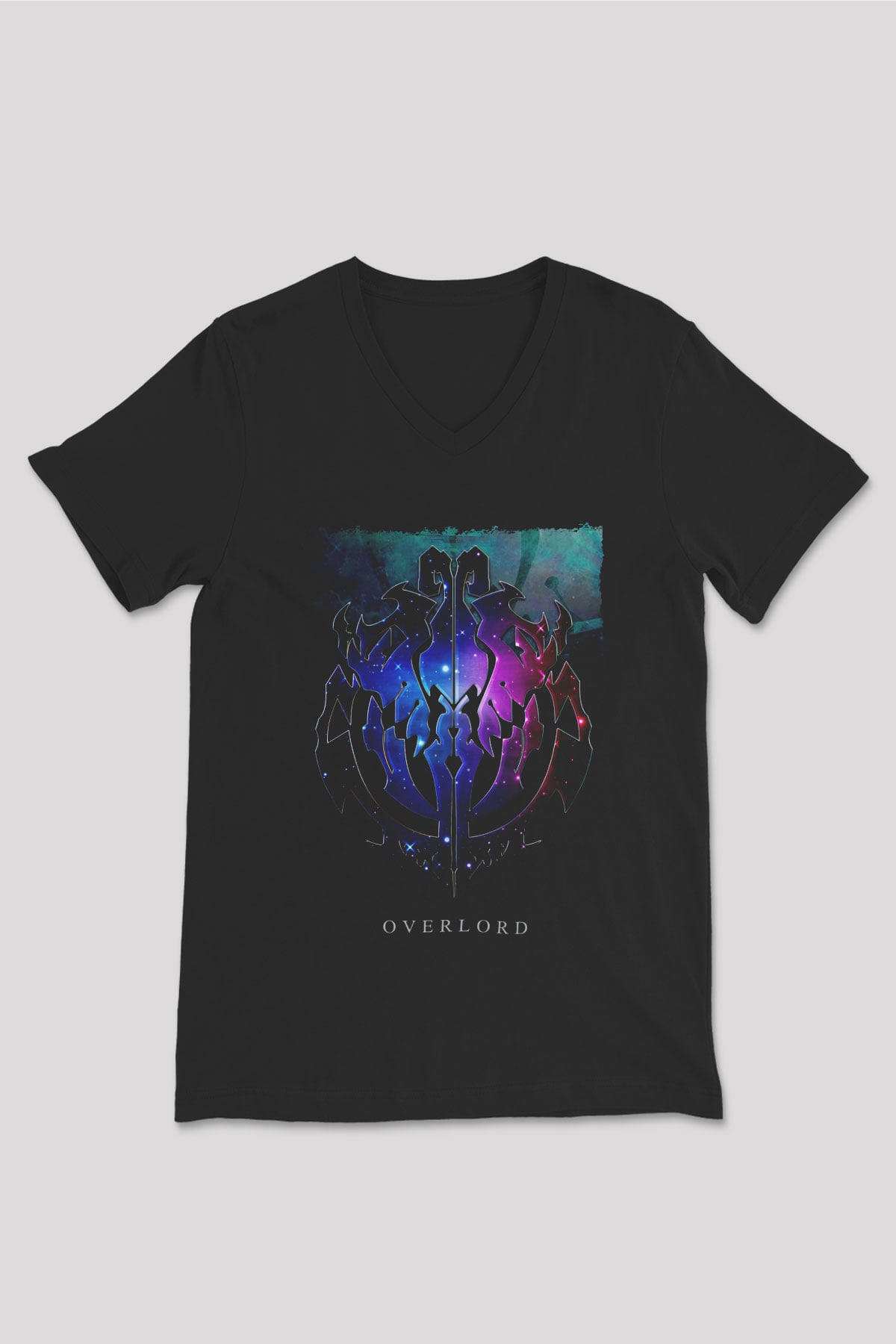Overlord Siyah Unisex V Yaka Tişört