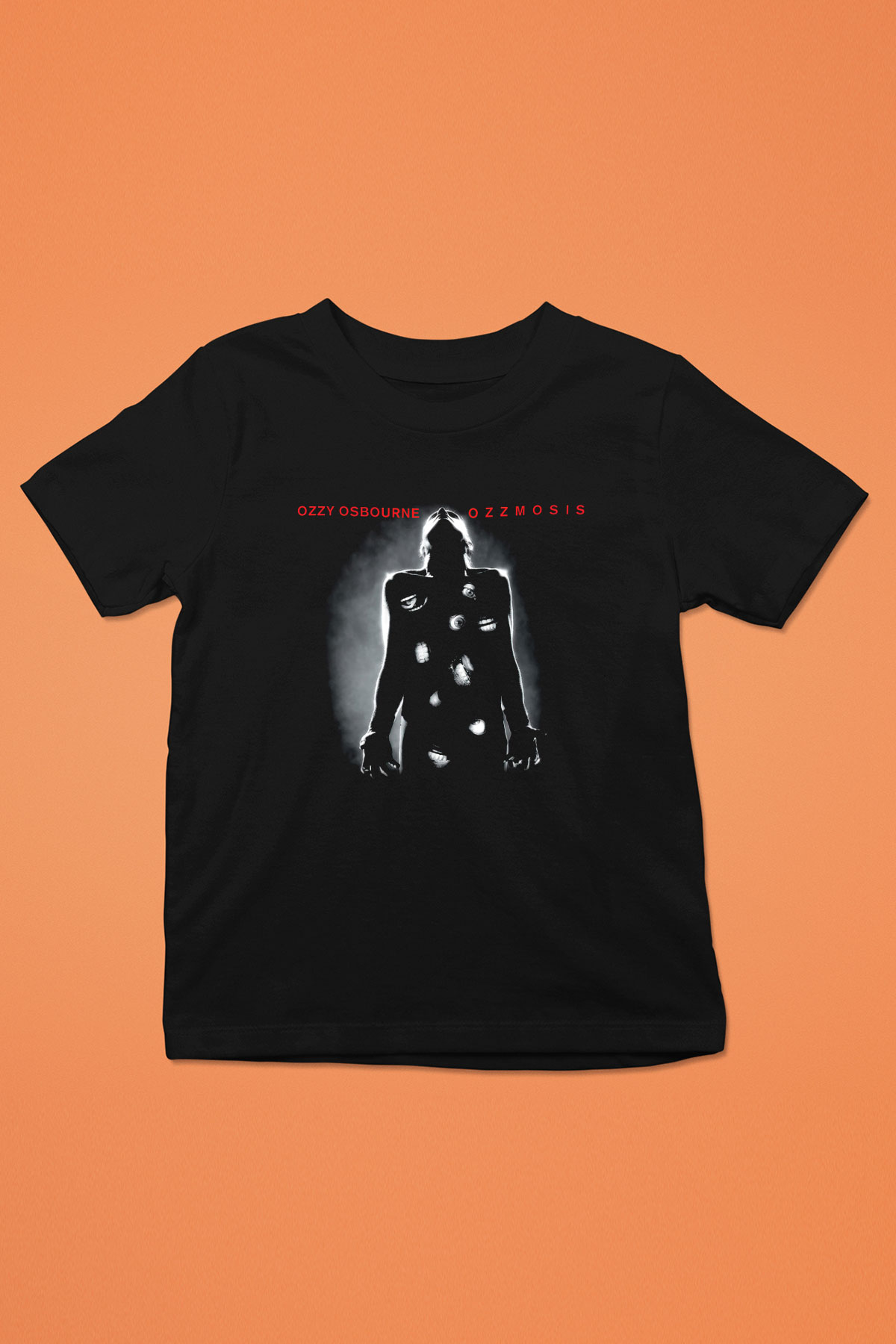 Ozzy Osbourne Baskılı Siyah Unisex Çocuk Tişört