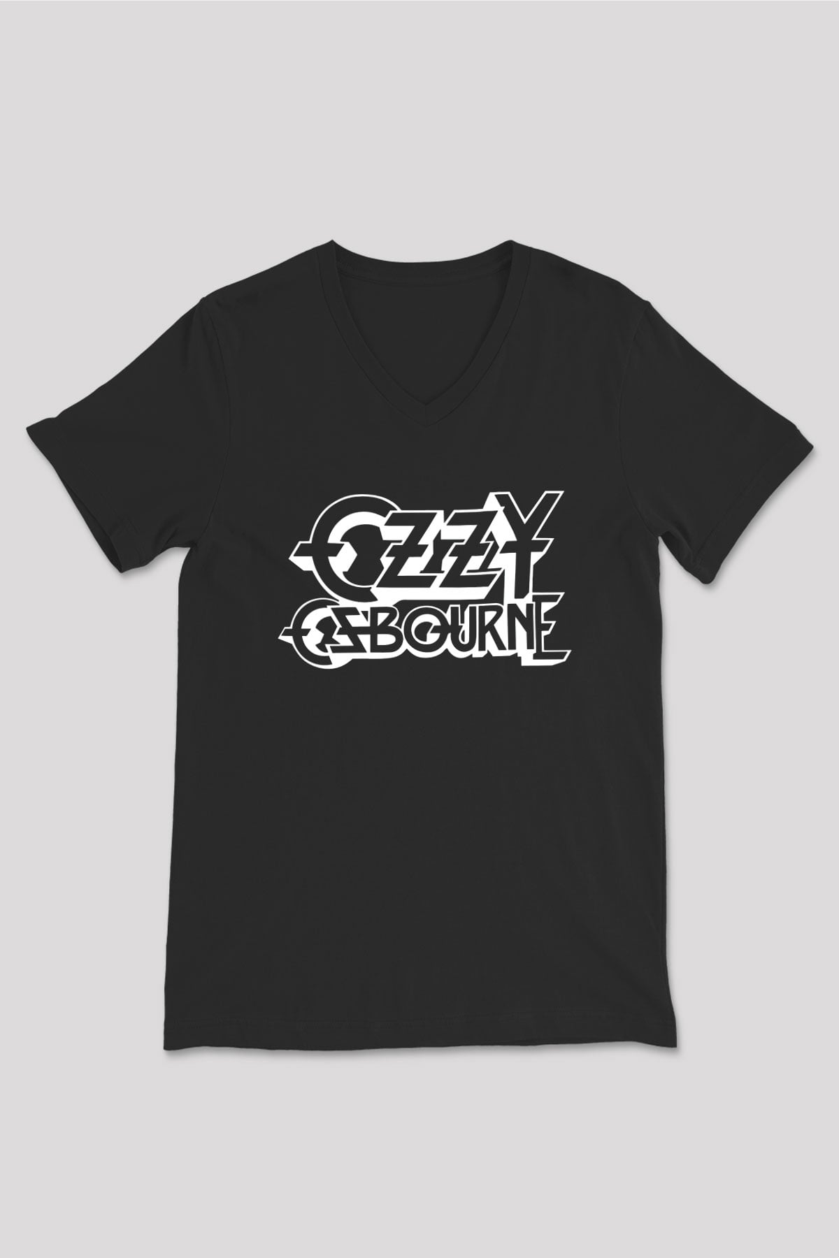 Ozzy Osbourne Siyah Unisex V Yaka Tişört T-Shirt