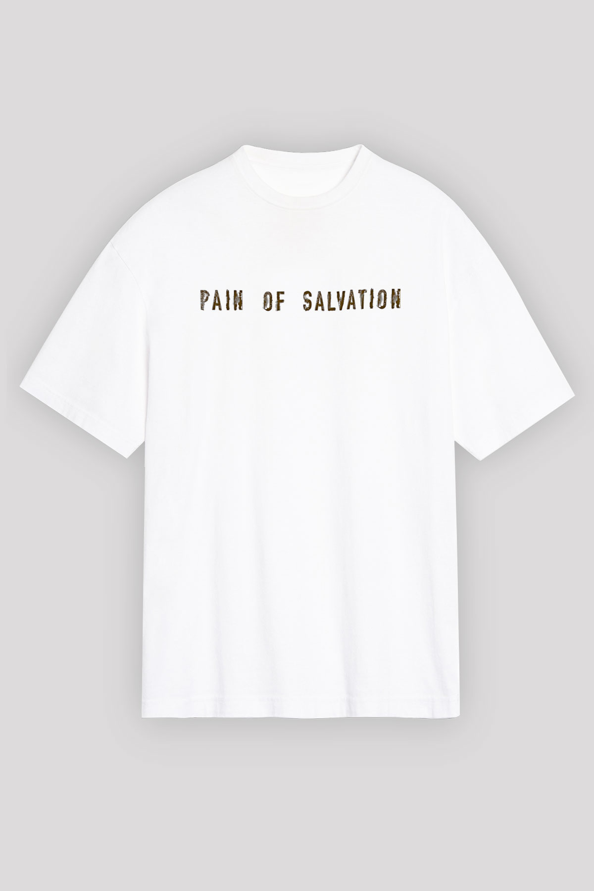 Pain Of Salvation Baskılı Beyaz Unisex Oversize Tişört - Tshirt