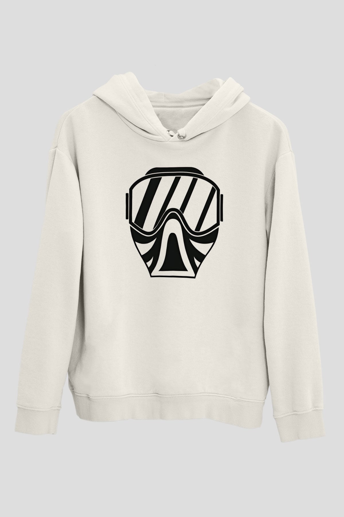 Paintball Baskılı Unisex Ekru Hoodie
