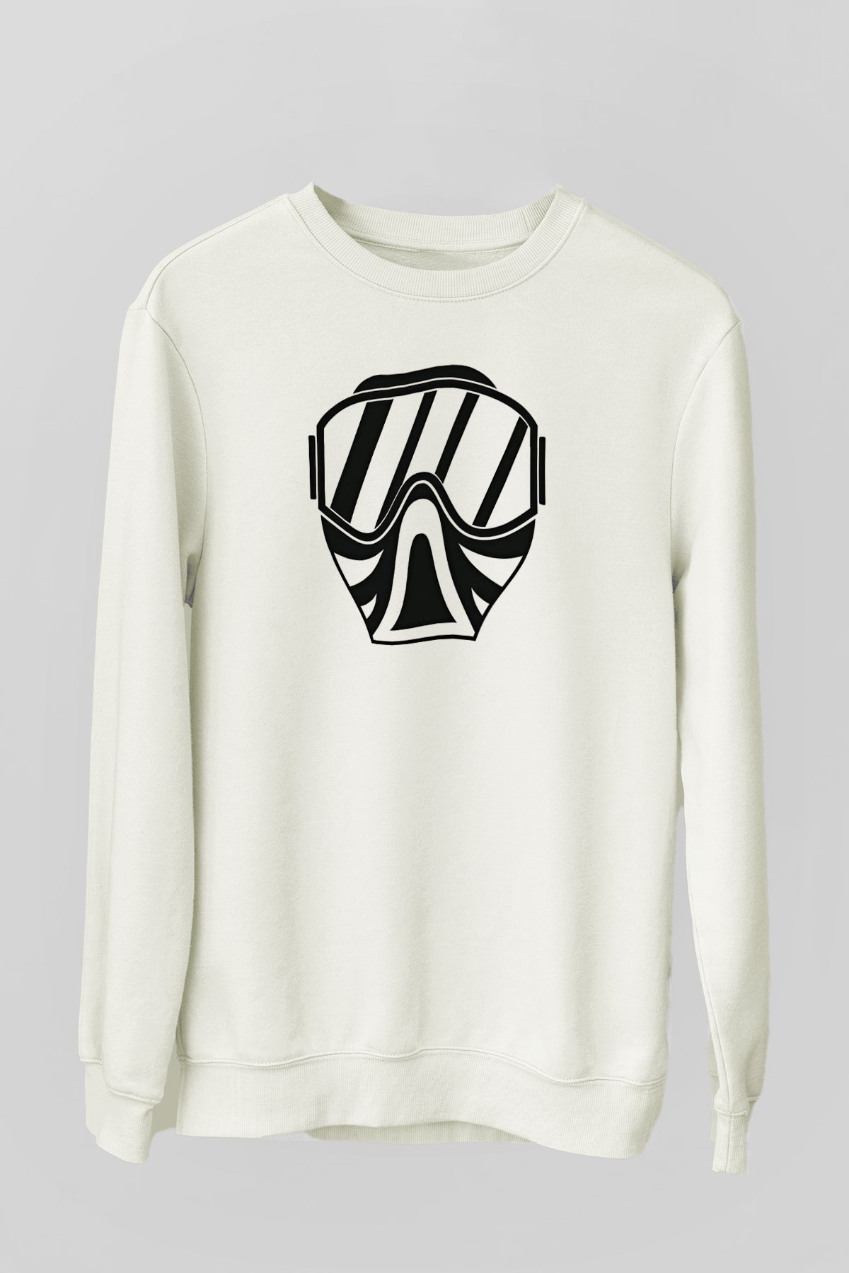 Paintball Baskılı Unisex Ekru Sweatshirt