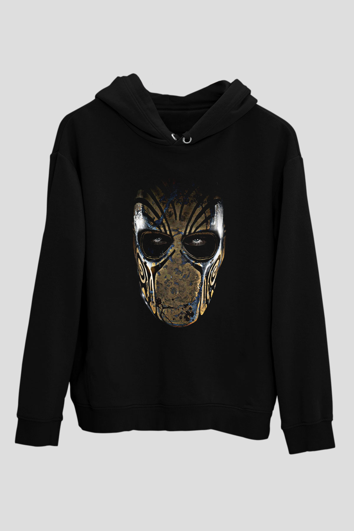 Paintball Baskılı Unisex Siyah Kapüşonlu Sweatshirt