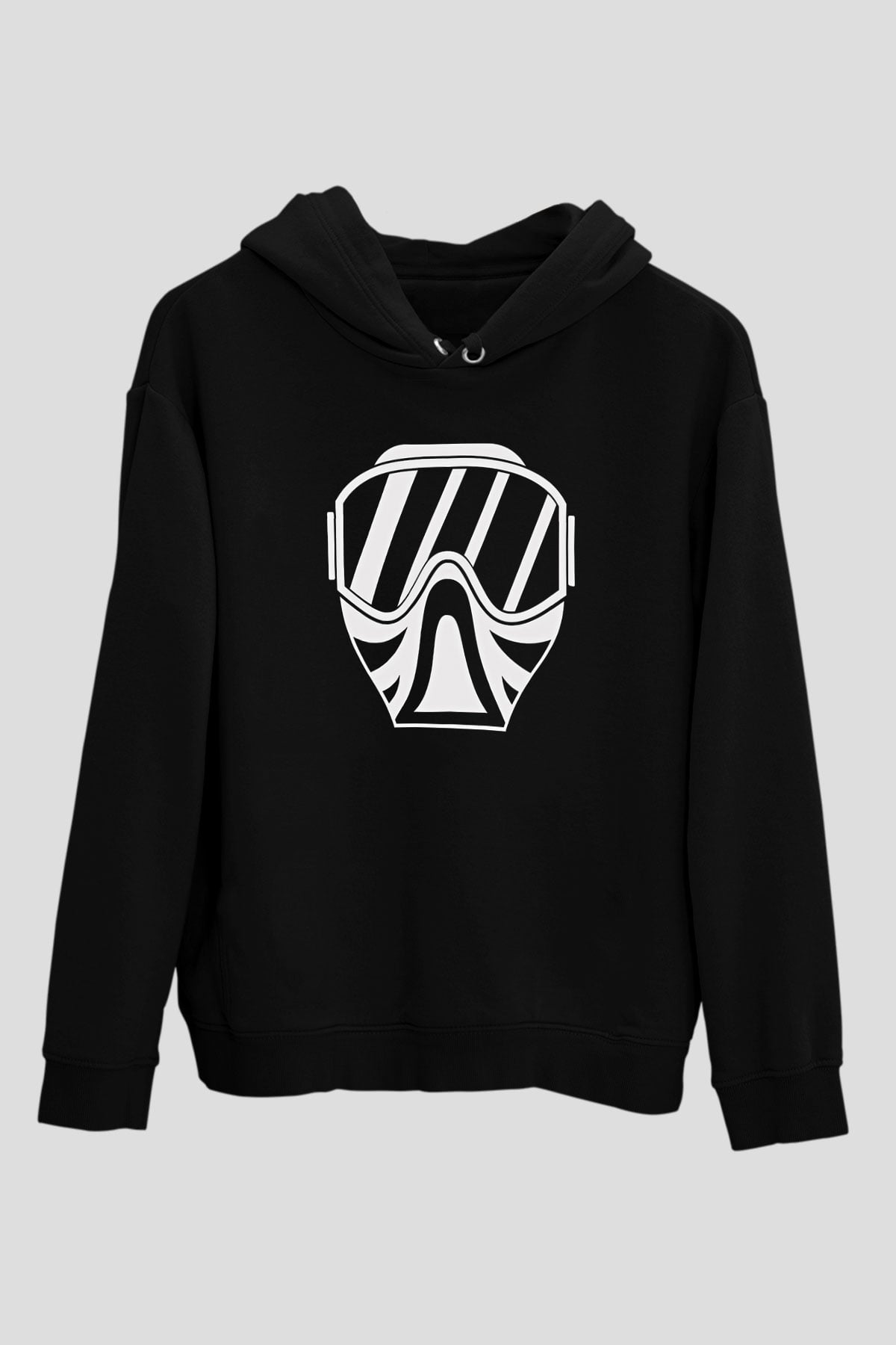 Paintball Baskılı Unisex Siyah Kapüşonlu Sweatshirt