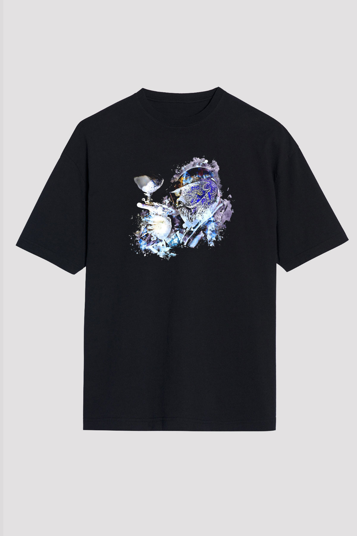 Paintball Baskılı Unisex Siyah Oversize Tişört