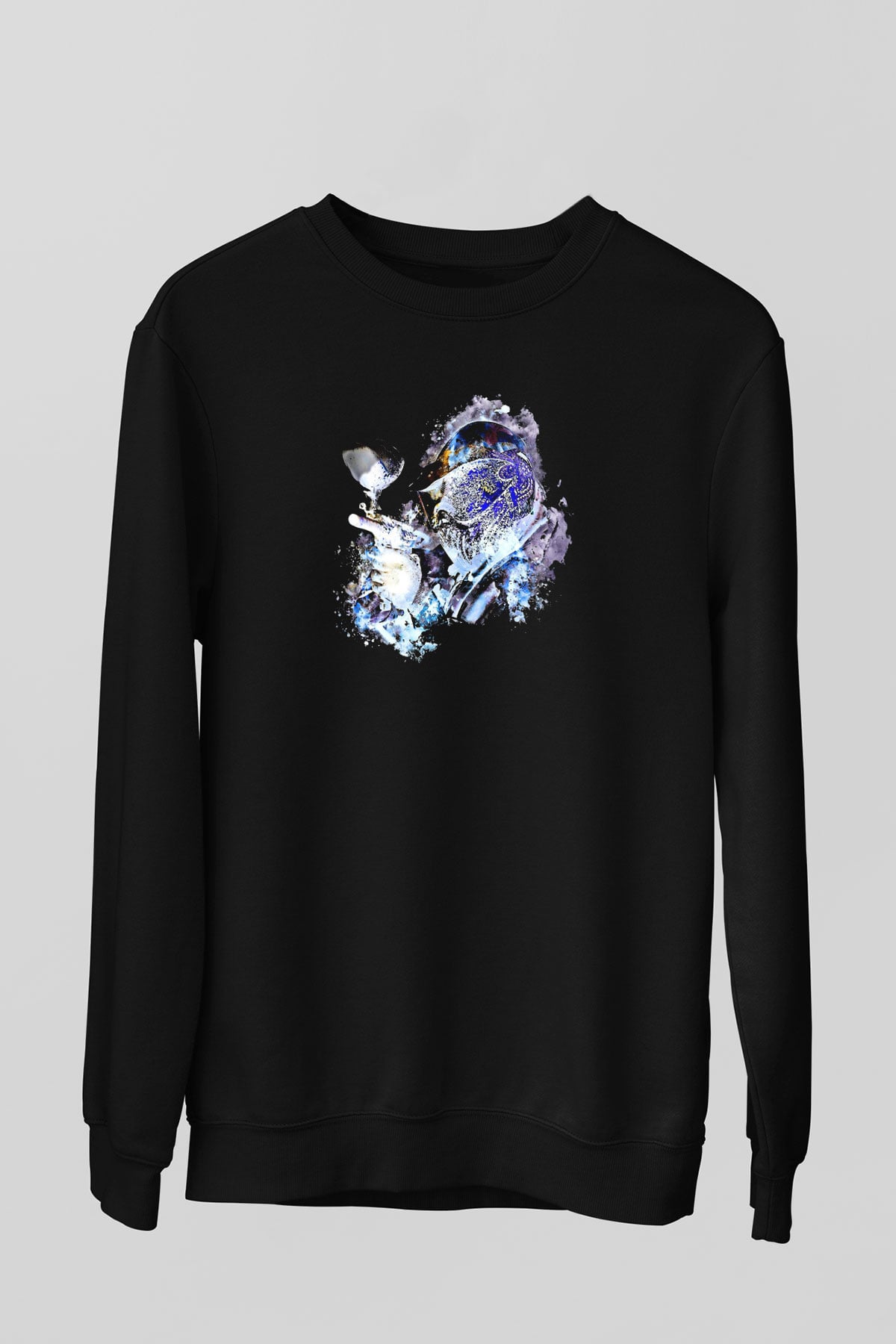 Paintball Baskılı Unisex Siyah Sweatshirt