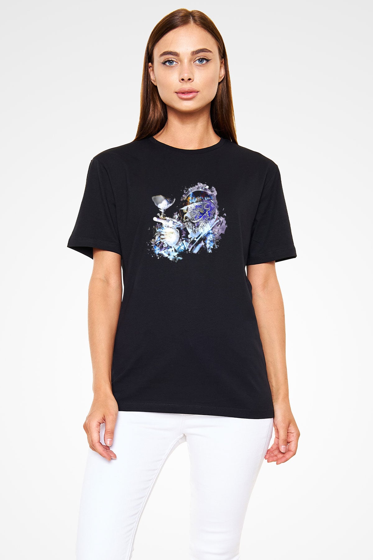 Paintball Baskılı Unisex Siyah Tişört - Tshirt