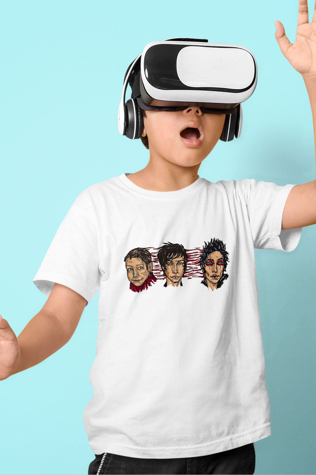 Palaye Royale Baskılı Beyaz Unisex Beyaz Çocuk Tişört - Tshirt