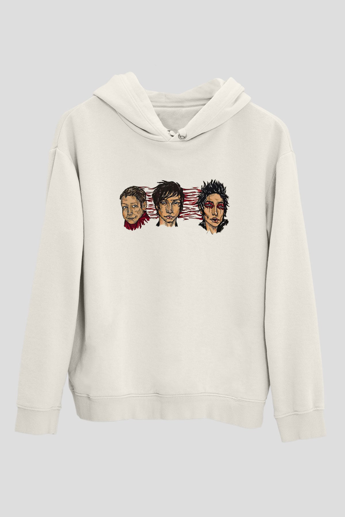 Palaye Royale Baskılı Beyaz Unisex Kapüşonlu Sweatshirt