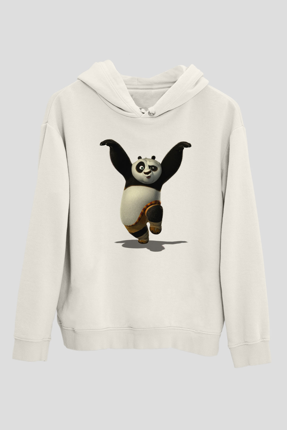 Panda Beyaz Unisex Kapşonlu Sweatshirt