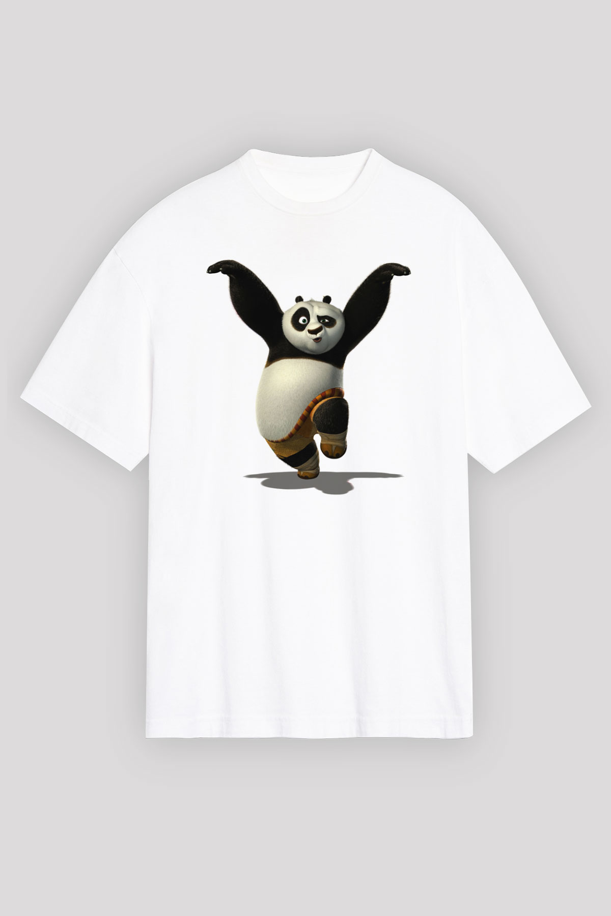Panda Beyaz Unisex Oversize Tişört T-Shirt