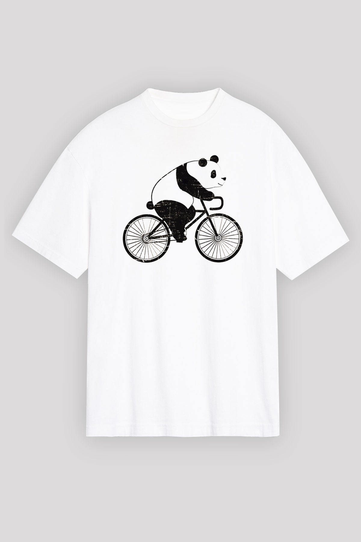 Panda Beyaz Unisex Oversize Tişört T-Shirt