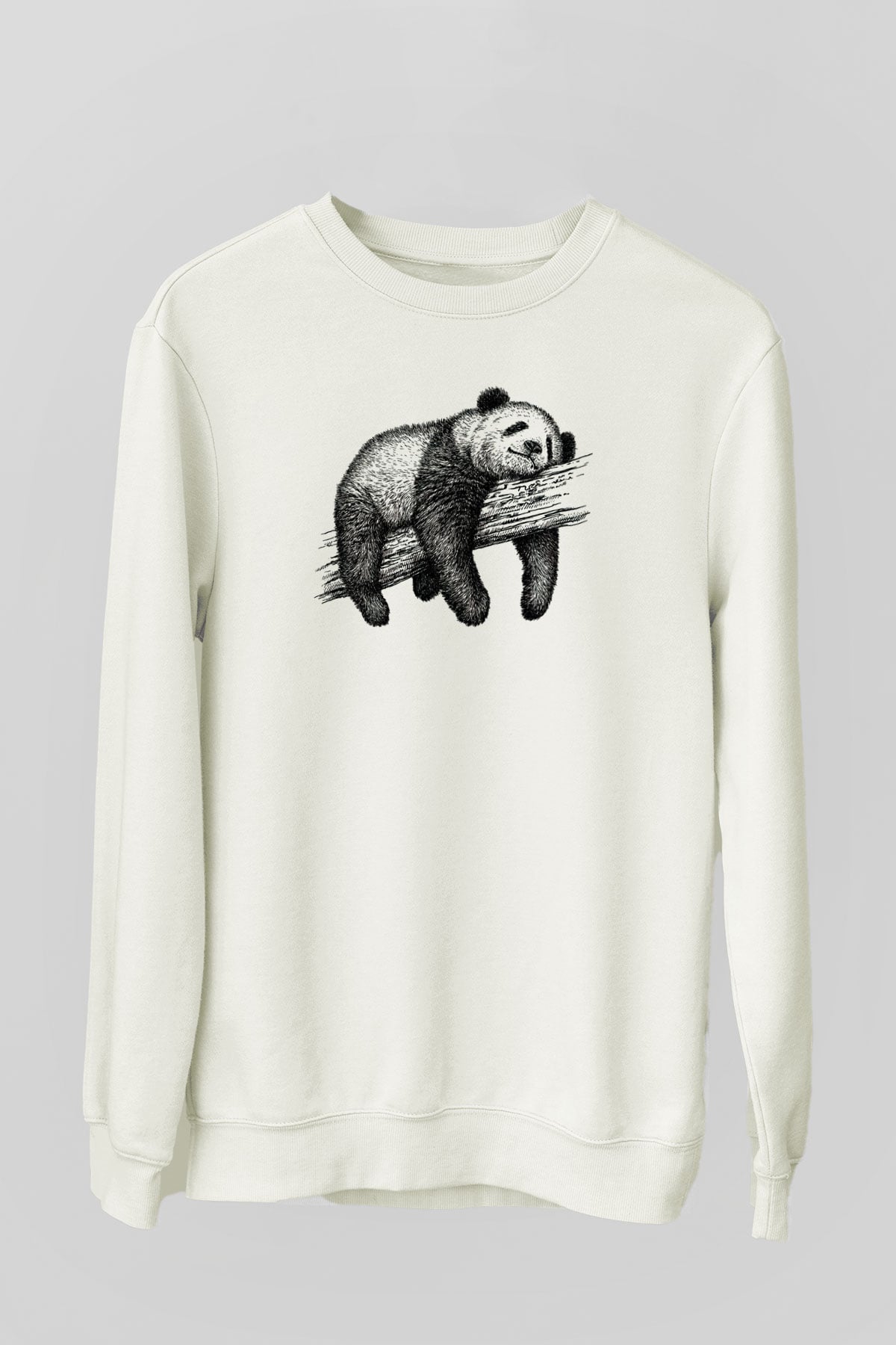 Panda Beyaz Unisex Sweatshirt