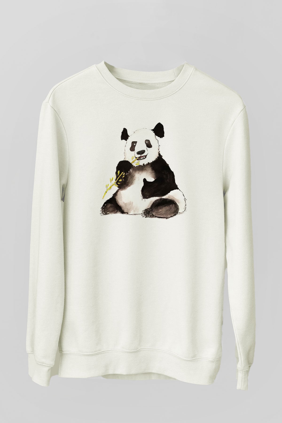Panda Beyaz Unisex Sweatshirt