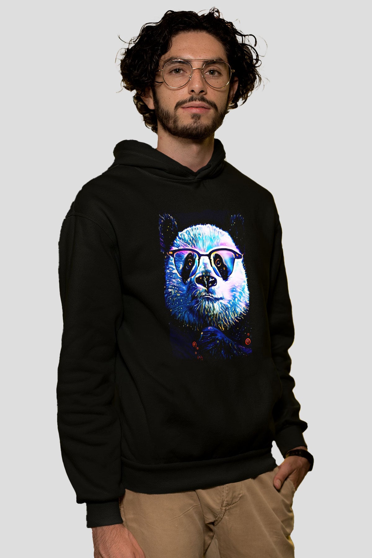 Panda Siyah Unisex Hoodie