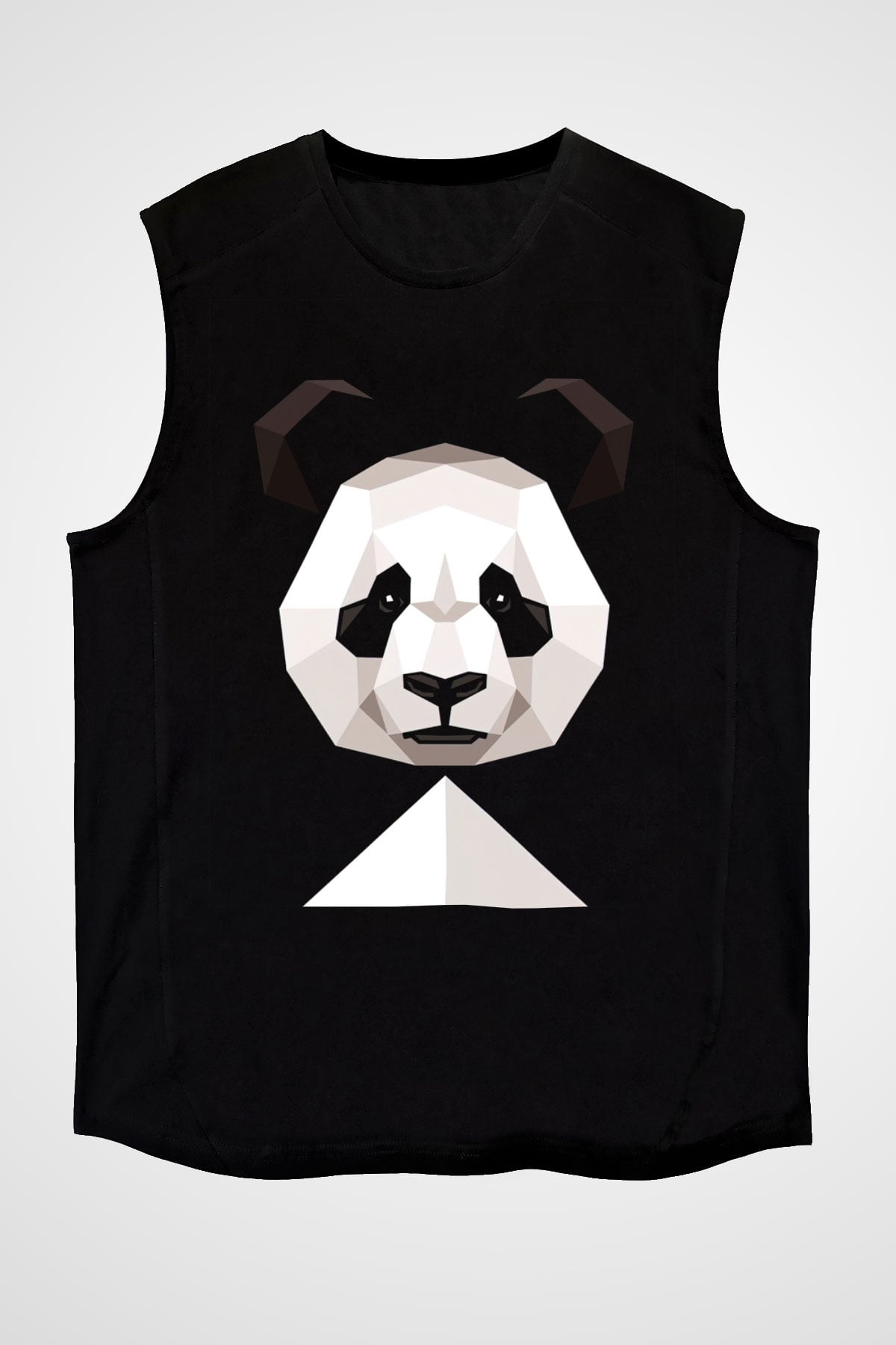 Panda Siyah Unisex Kolsuz Tişört