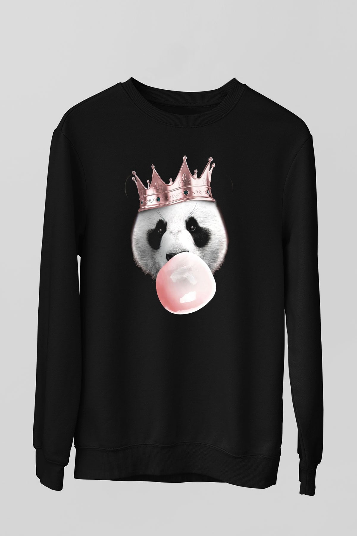 Panda Siyah Unisex Sweatshirt