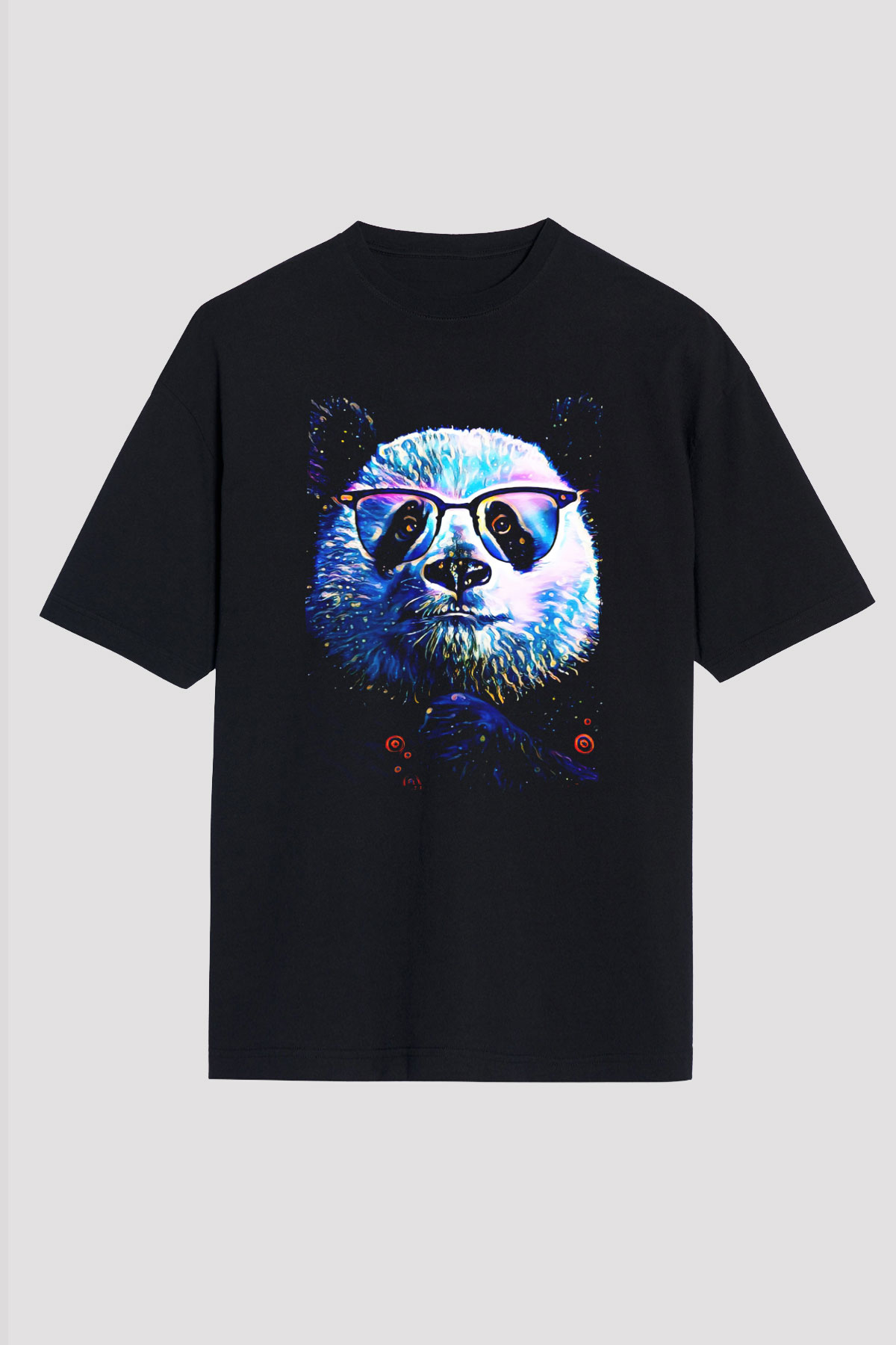 Panda Siyah Unisex Tişört T-Shirt - TişörtFabrikası