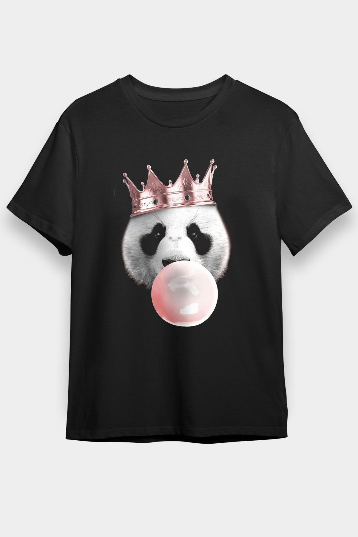 Panda Siyah Unisex Tişört T-Shirt - TişörtFabrikası