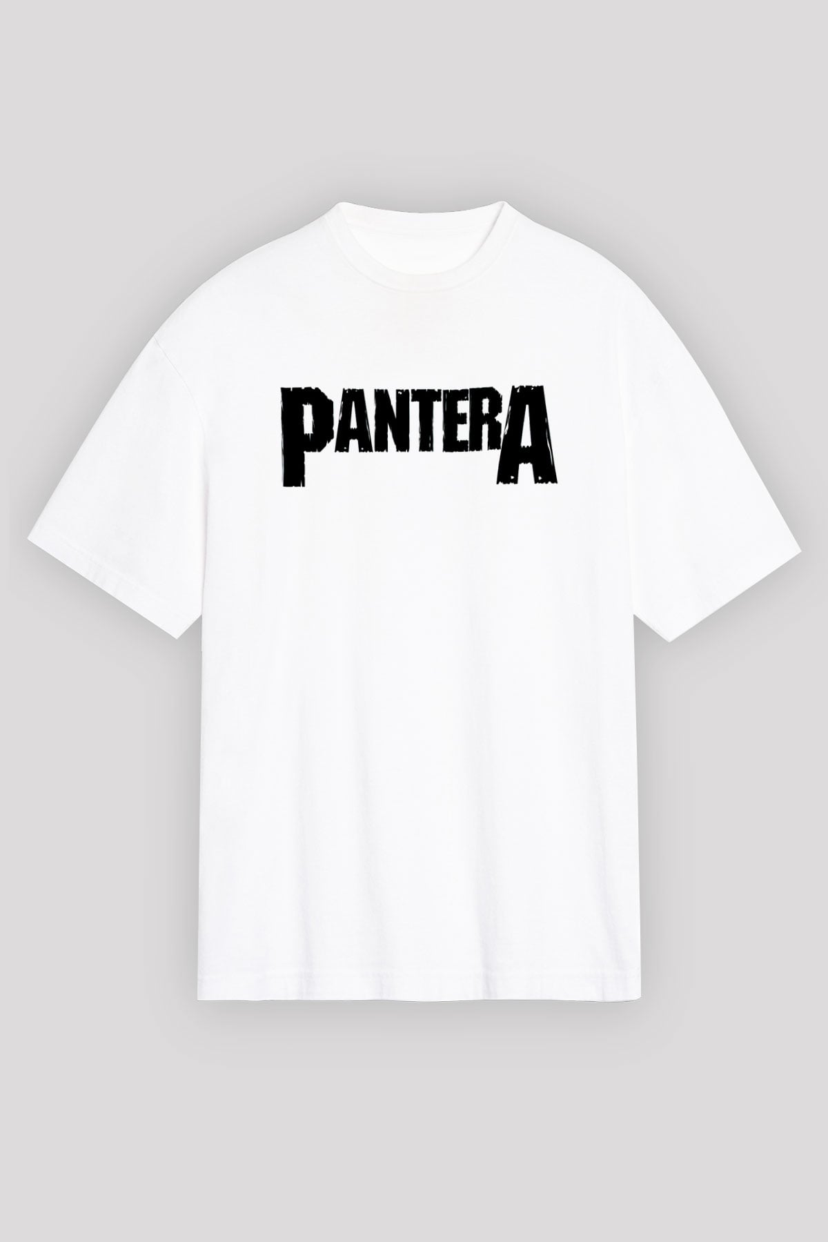 Pantera Beyaz Unisex Oversize Tişört T-Shirt