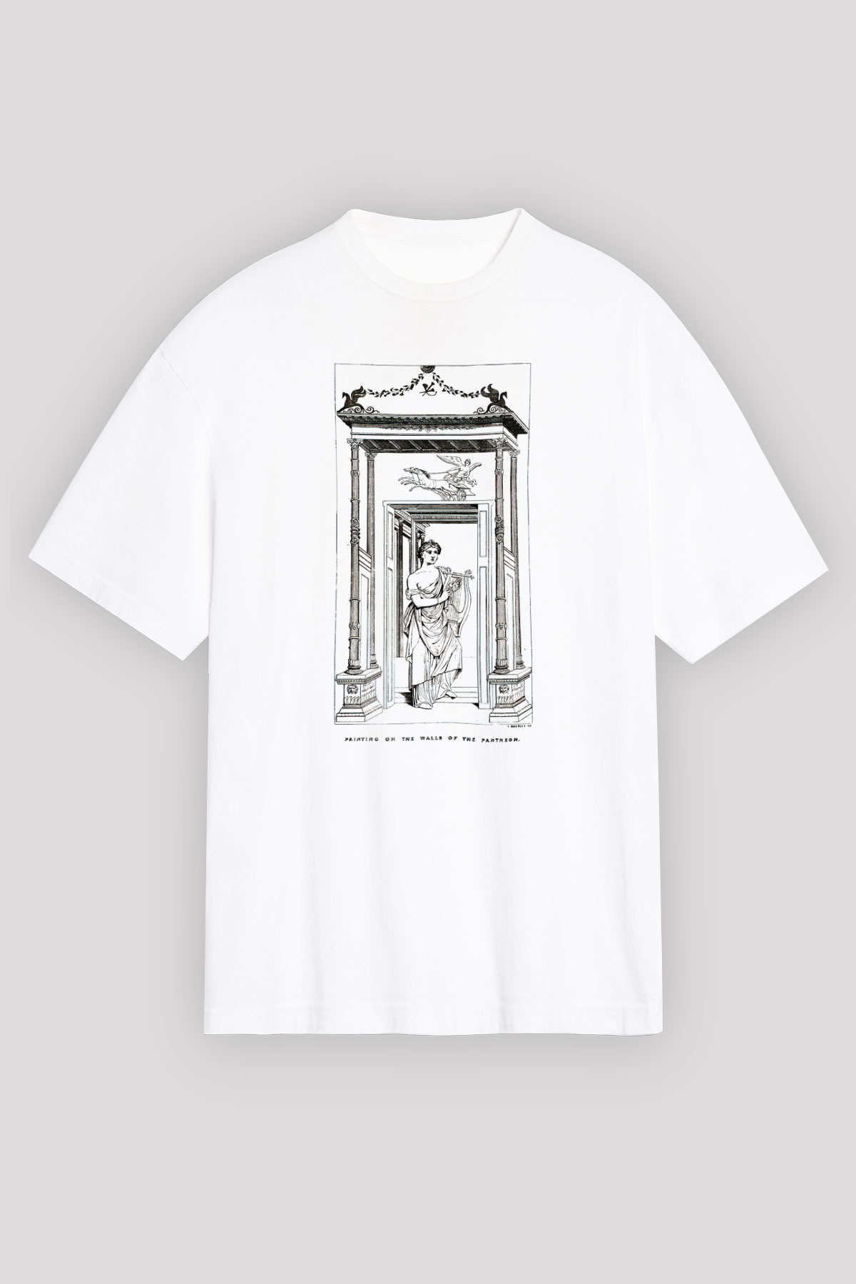 Pantheon Beyaz Unisex Oversize Tişört T-Shirt