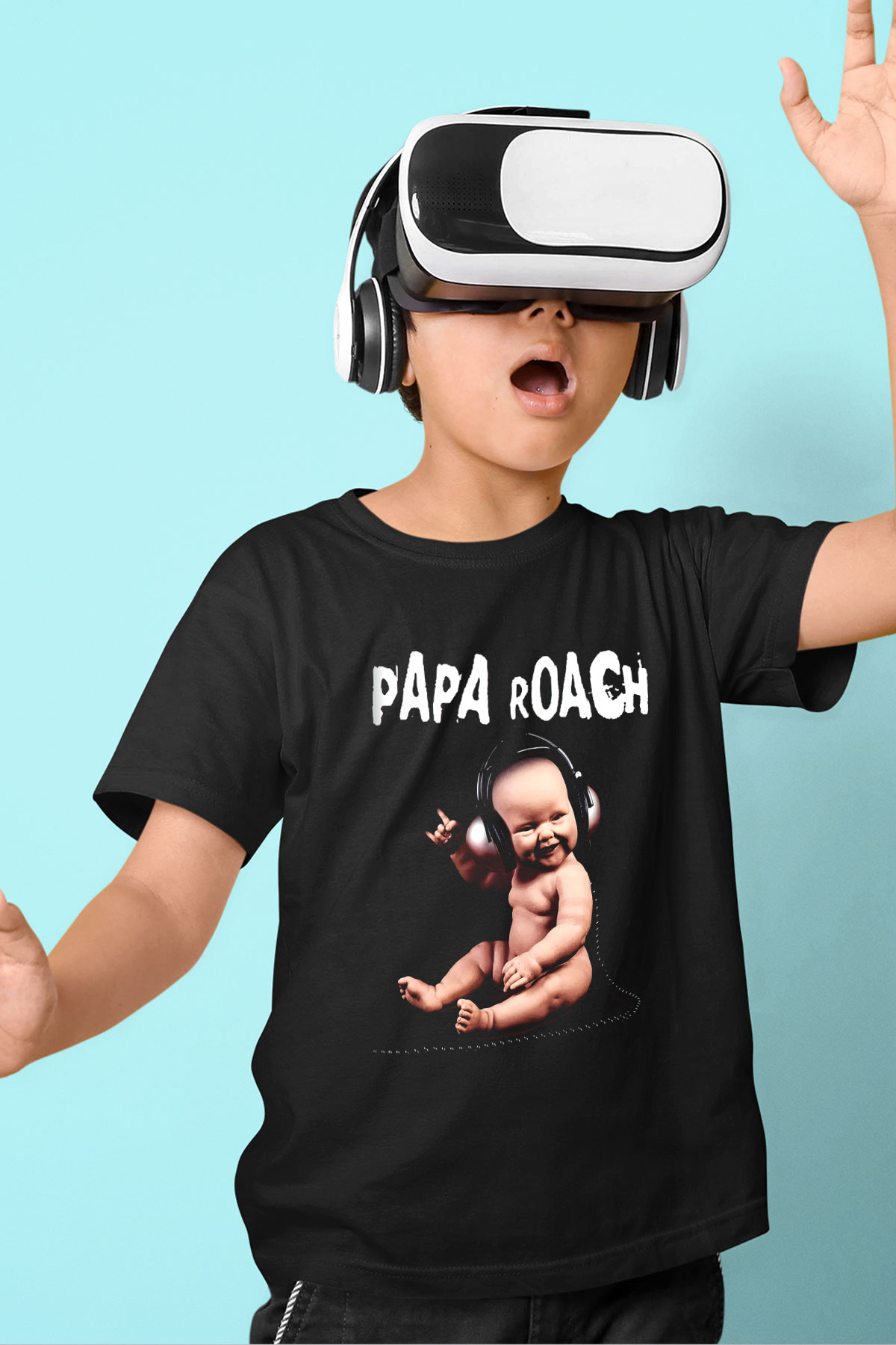 Papa Roach Baskılı Siyah Unisex Çocuk Tişört