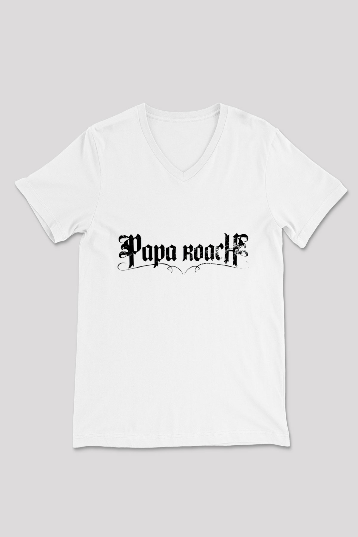 Papa Roach Beyaz Unisex V Yaka Tişört T-Shirt