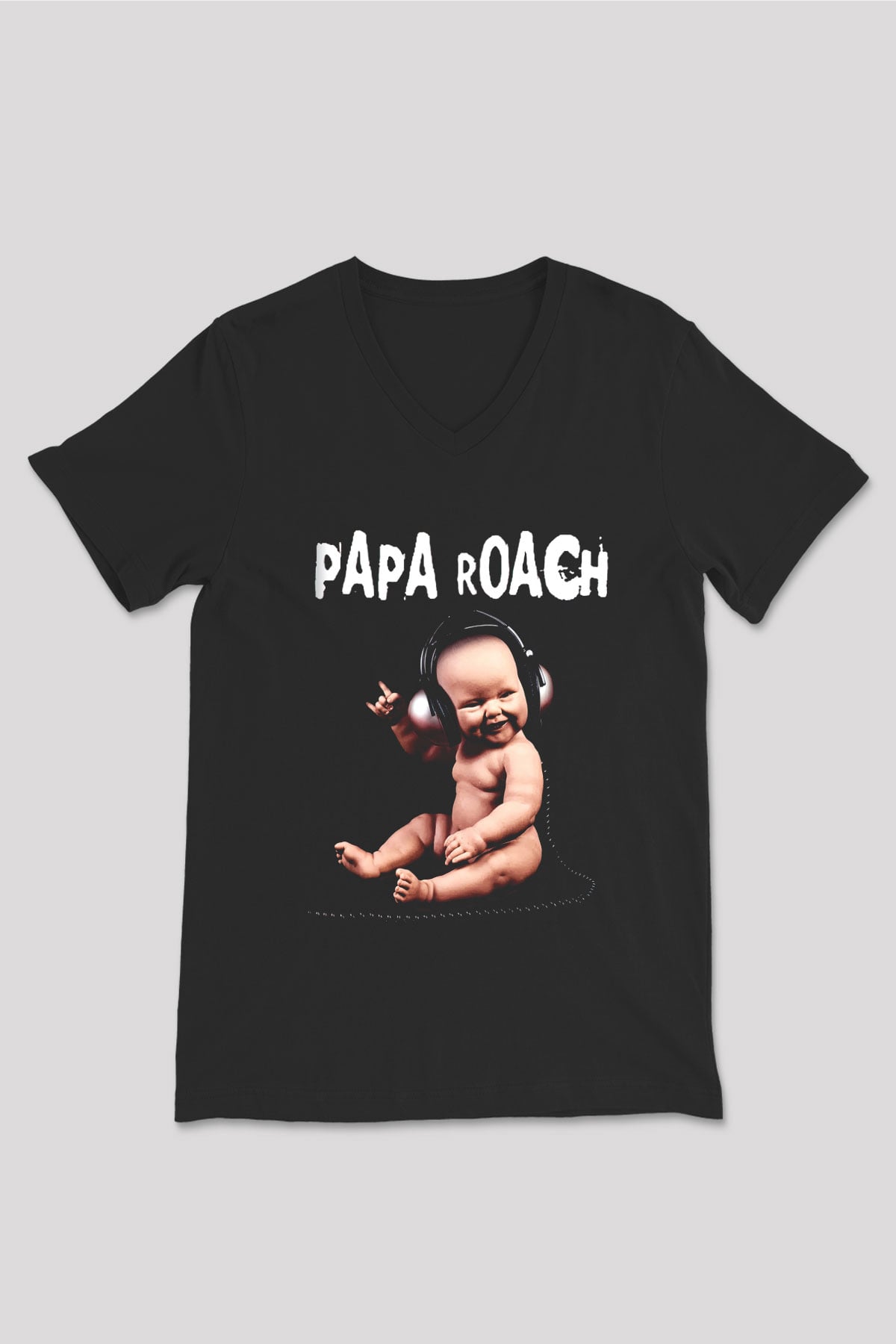 Papa Roach Siyah Unisex V Yaka Tişört T-Shirt