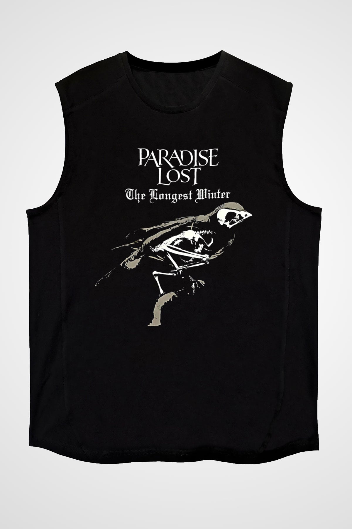 Paradise Lost Baskılı Unisex Siyah Kolsuz Tişört - Tshirt
