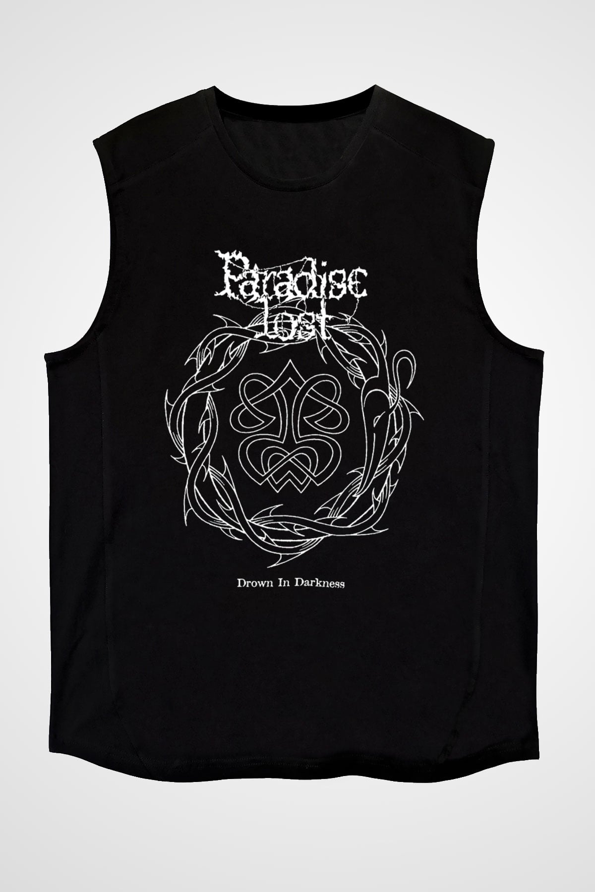 Paradise Lost Baskılı Unisex Siyah Kolsuz Tişört - Tshirt