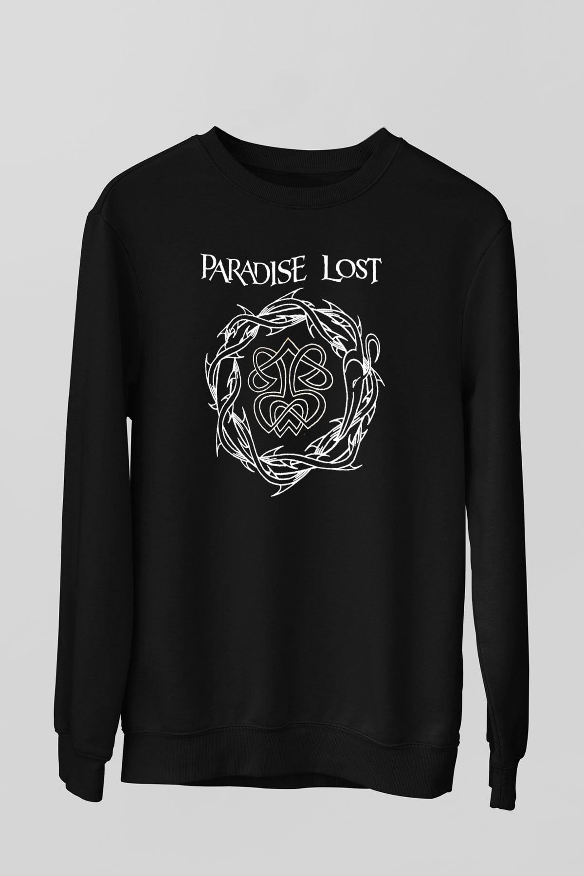 Paradise Lost Baskılı Unisex Siyah Sweatshirt