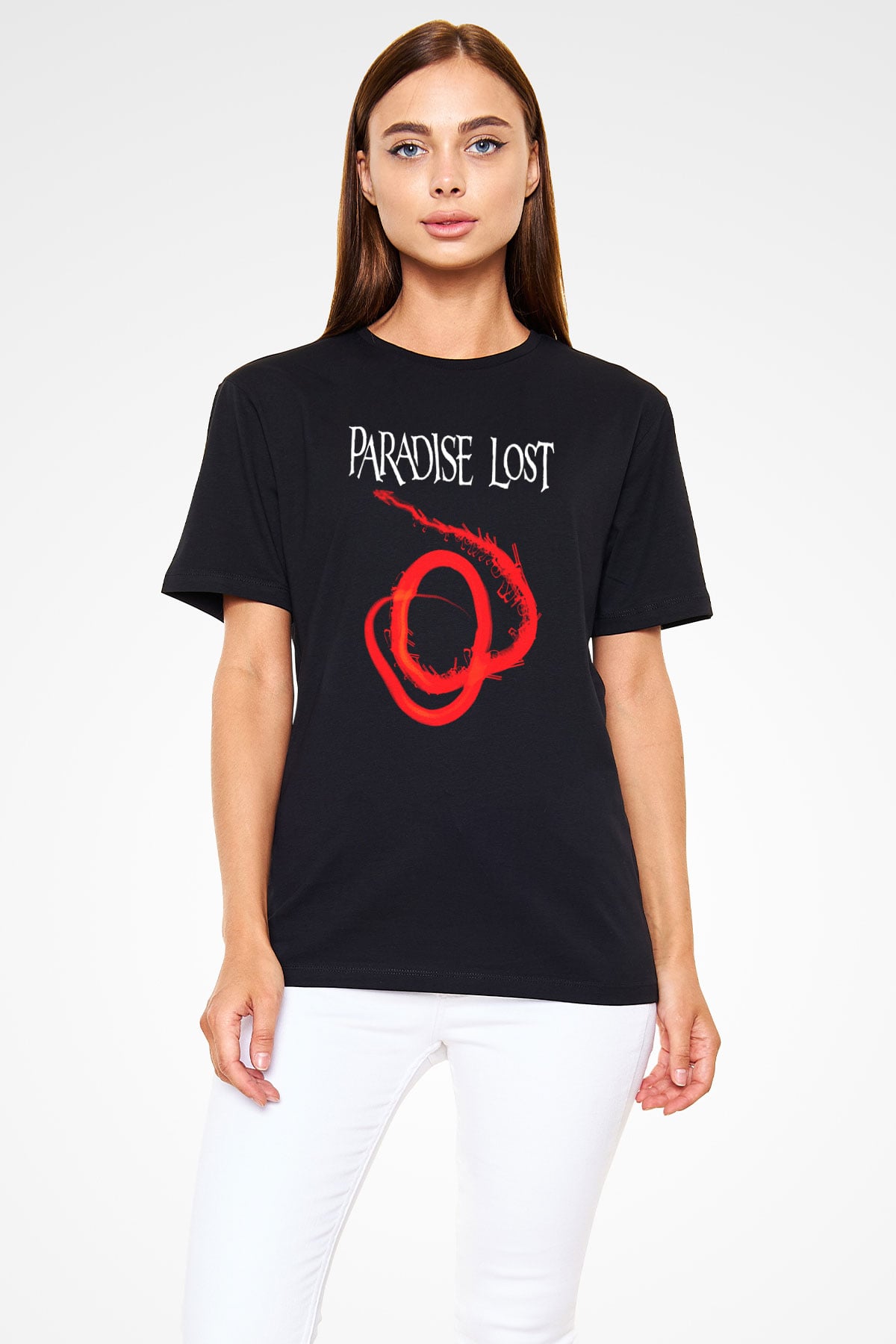 Paradise Lost Baskılı Unisex Siyah Tişört - Tshirt