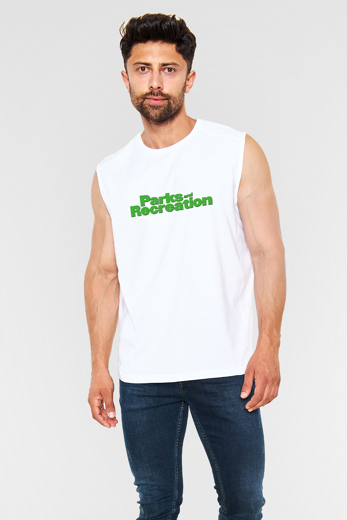Parks and Recreation Beyaz Unisex Kolsuz Tişört