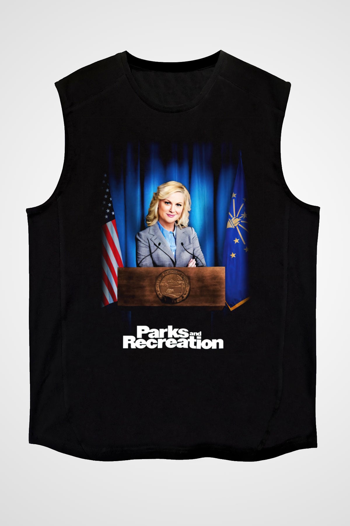 Parks and Recreation Siyah Unisex Kolsuz Tişört