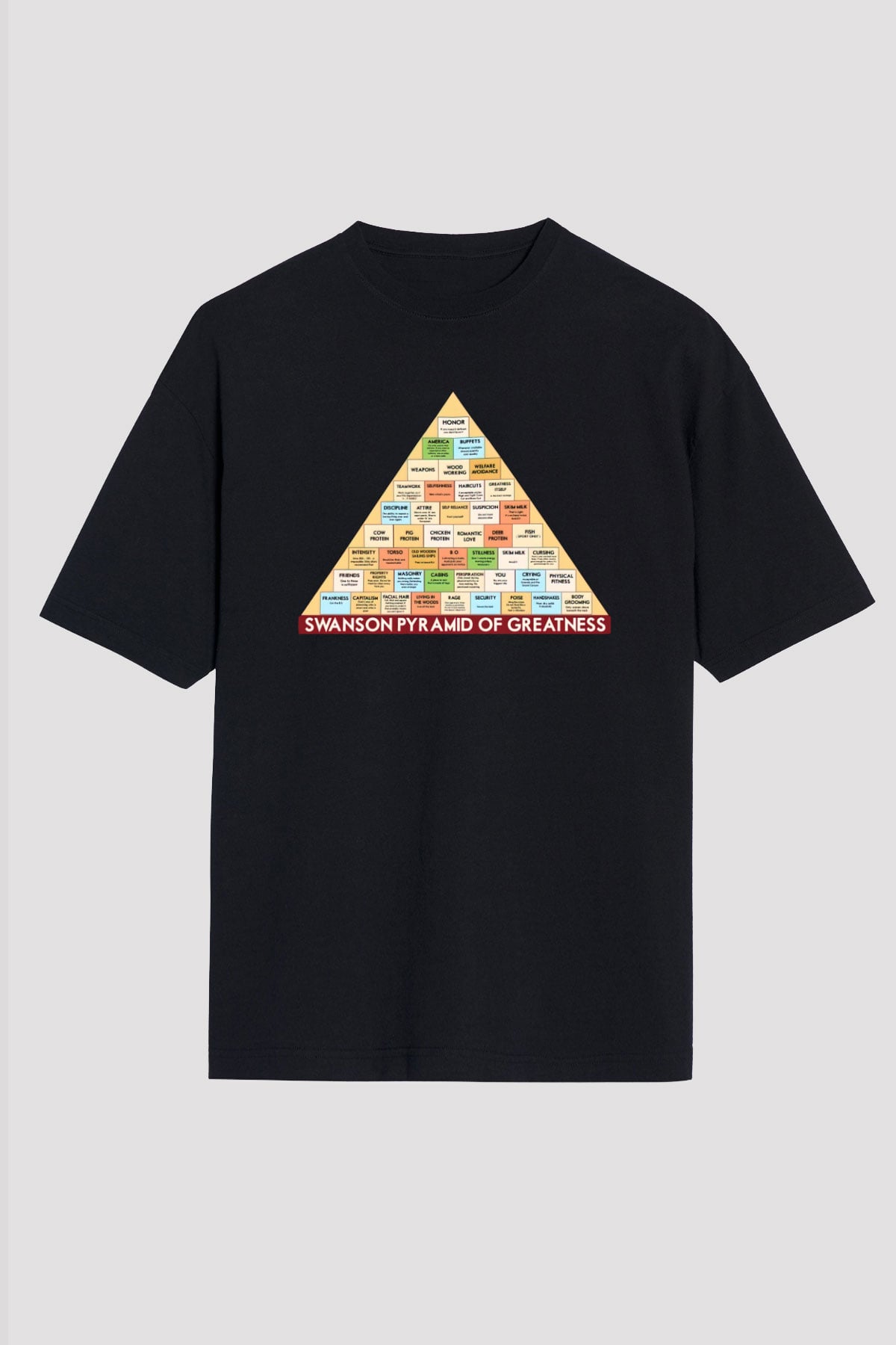 Parks and Recreation Siyah Unisex Oversize Tişört
