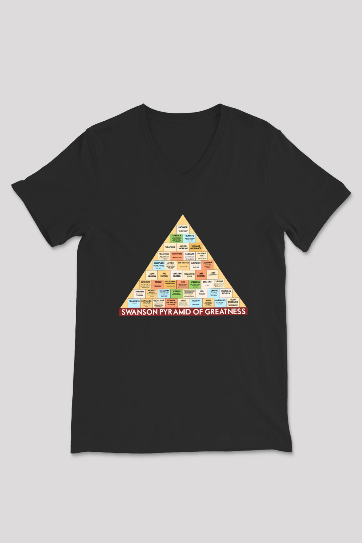 Parks and Recreation Siyah Unisex V Yaka Tişört