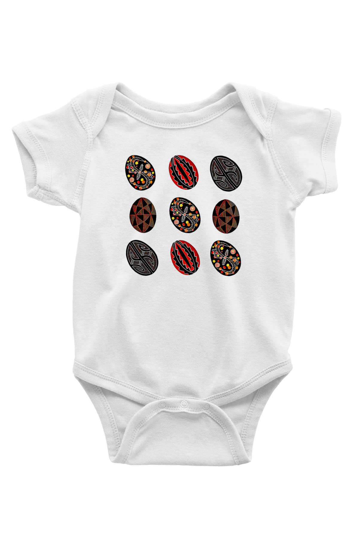 Paskalya Baskılı Beyaz Unisex Bebek Body - Zıbın