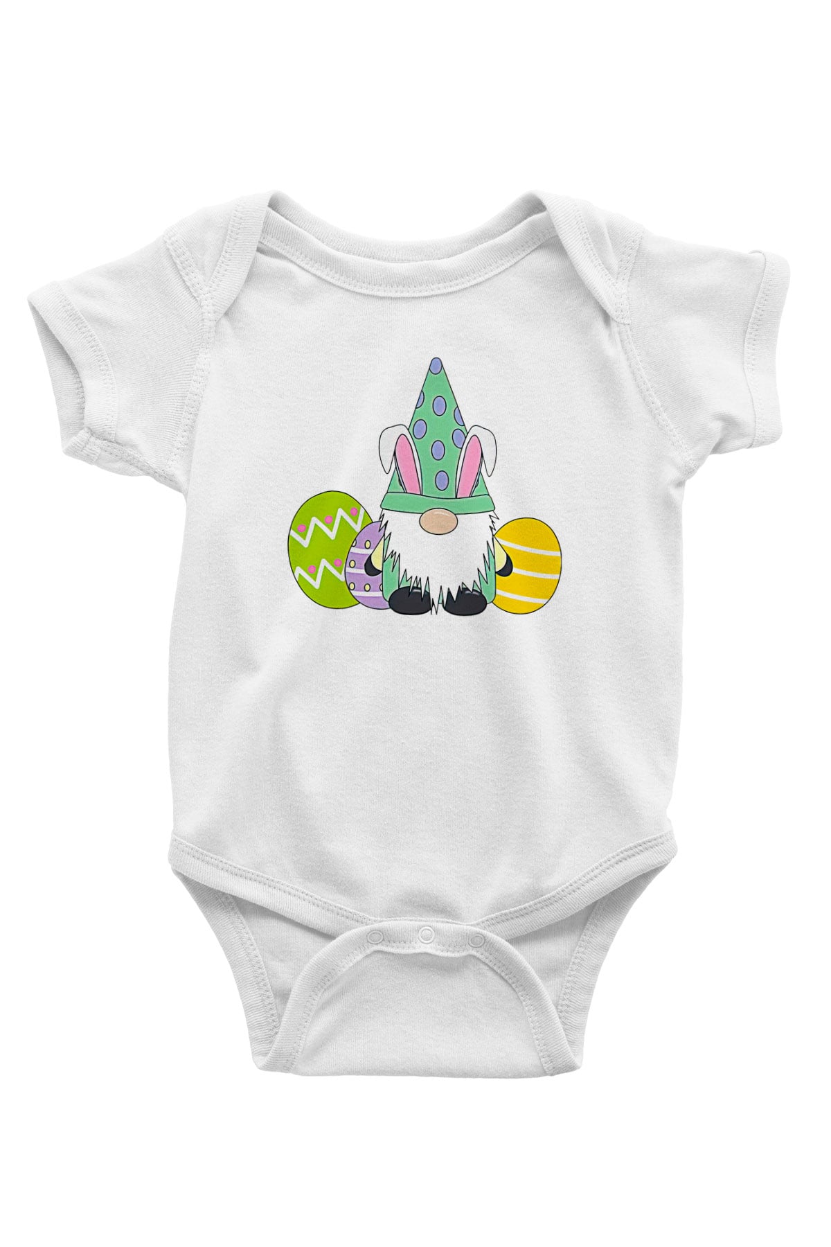 Paskalya Baskılı Beyaz Unisex Bebek Body - Zıbın