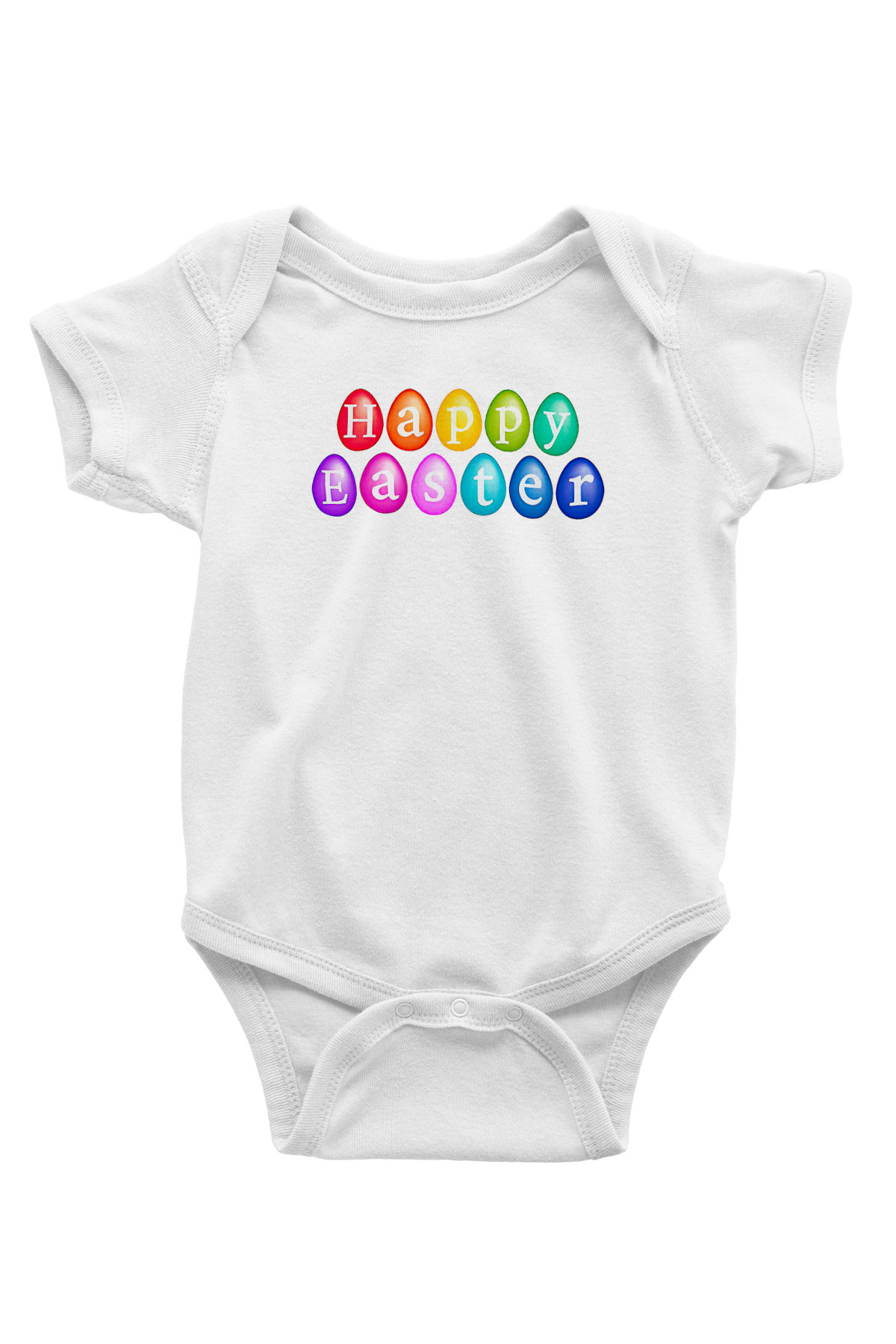 Paskalya Baskılı Beyaz Unisex Bebek Body - Zıbın