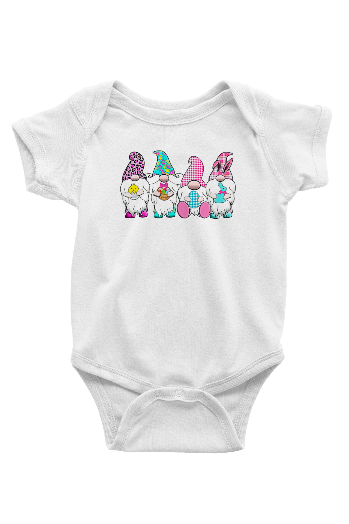 Paskalya Baskılı Beyaz Unisex Bebek Body - Zıbın
