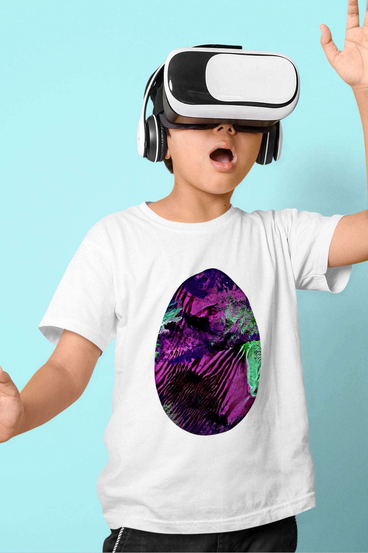 Paskalya Baskılı Beyaz Unisex Beyaz Çocuk Tişört - Tshirt