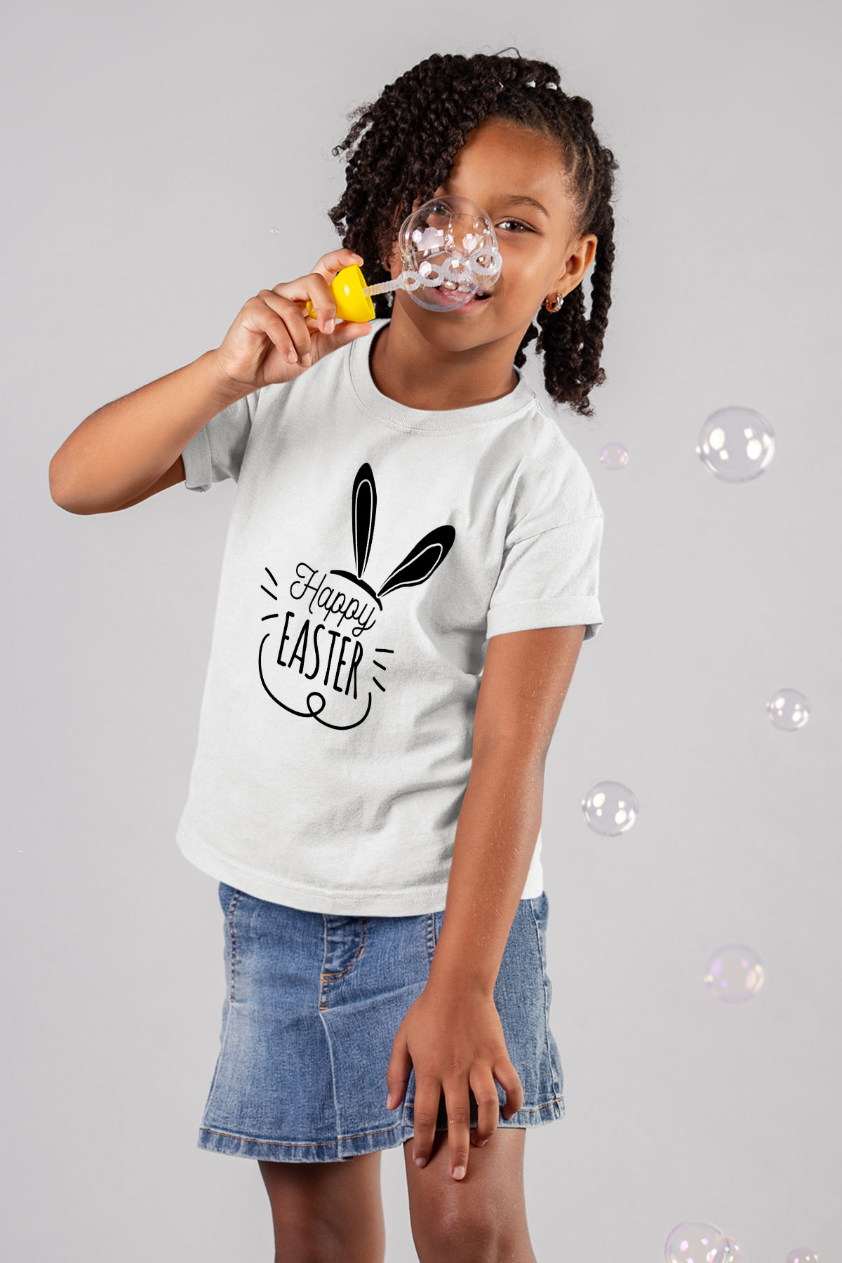 Paskalya Baskılı Beyaz Unisex Beyaz Çocuk Tişört - Tshirt